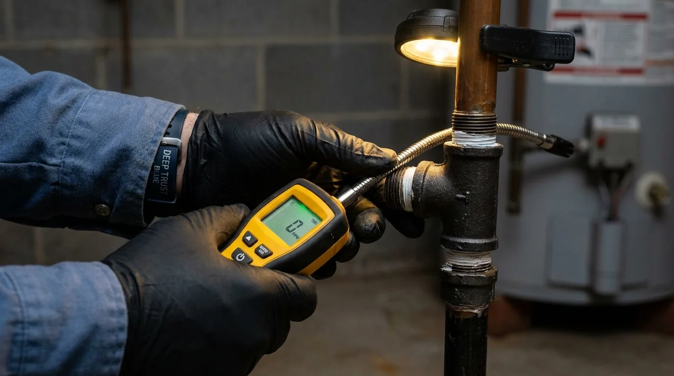 Gas leak detection with electronic sniffer by Johns Plumbing LLC in Valley Stream